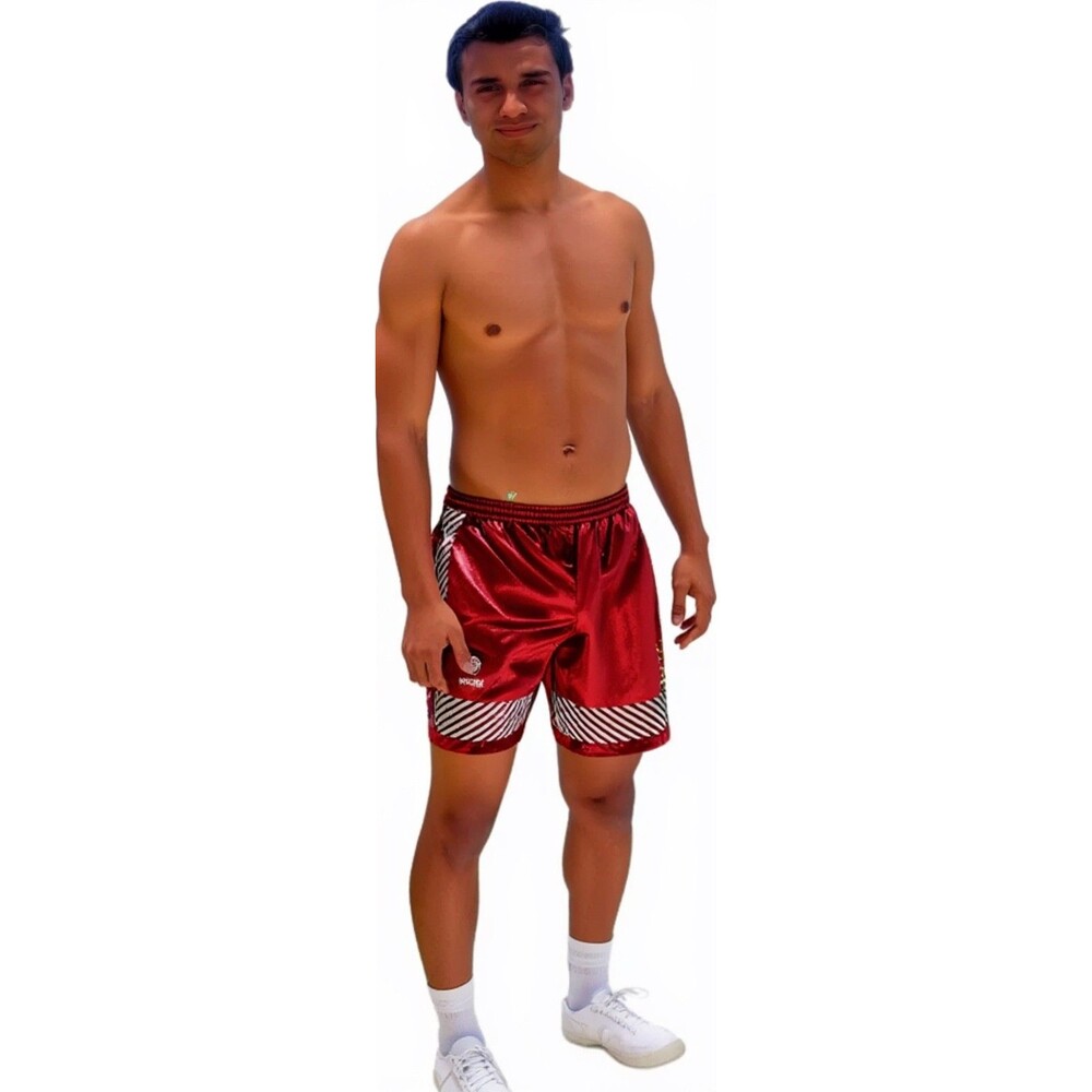 Xara 90s Super Rare Vintage Nylon Glanz Soccer Shorts Maroon Small
